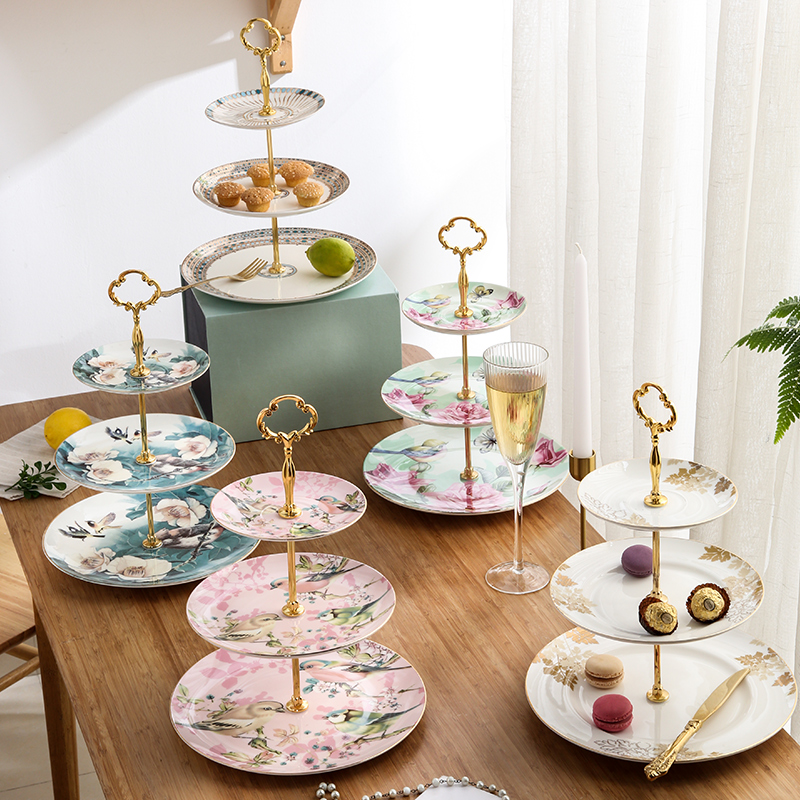 Multi-layer alloy stand candy snack fruit tray accessories dessert…