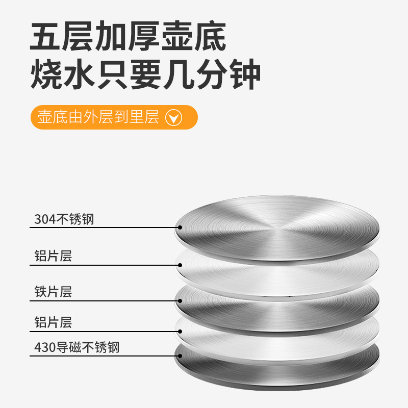 Stainless steel gas kettle thickened double bottom whistle kettle 3L gas induction cooker can be boiled kettle