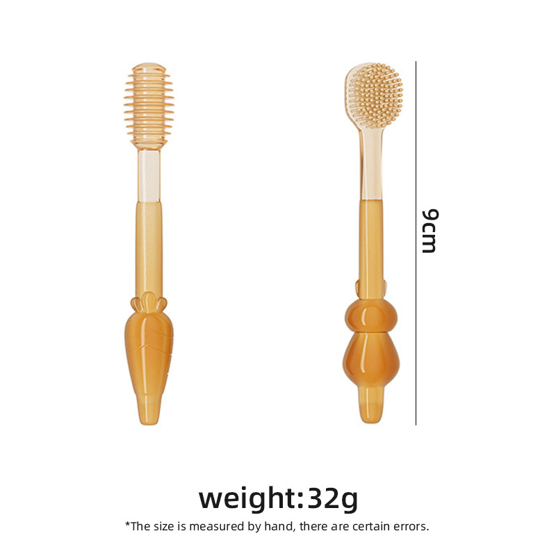 Nuevo bebé suministros cepillo de dientes de silicona bebé creativo cepillo de lengua cepillo de dientes de mama cepillo de dientes de limpieza oral palo de molienda