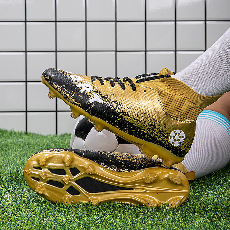 2025 nuevos zapatos de fútbol juveniles transfronterizos al aire libre de clavos altos botas de fútbol fábrica directa