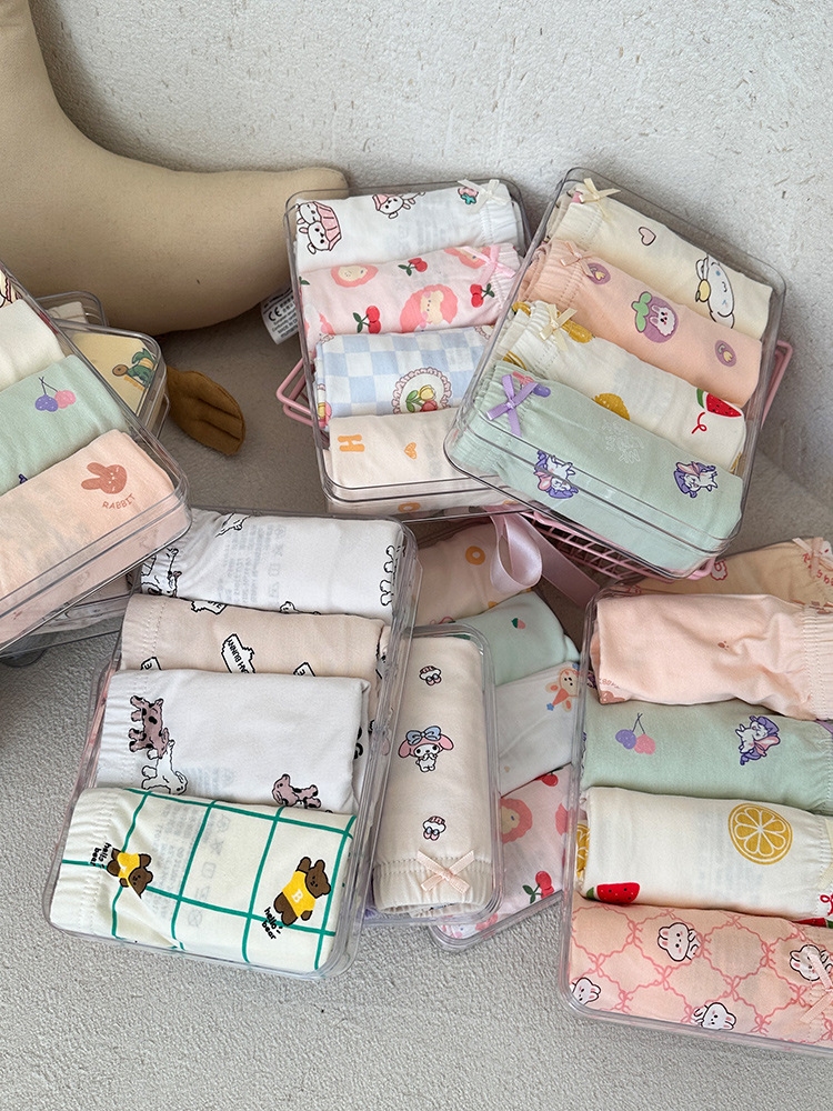 Ropa interior de algodón puro para niñas, calzoncillos tipo bóxer antibacterianos para niñas pequeñas, niños pequeños y medianos, pantalones cortos de cuatro esquinas de algodón puro para bebés con entrepierna de algodón puro.