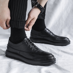 New Black Leather Shoes for Men, 2021 Model, Fashionable and Versatile, One-piece Dropshipping, Model 12999