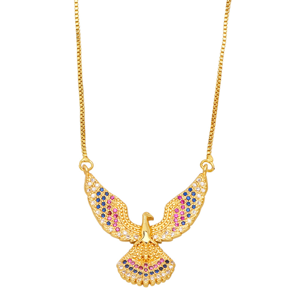 Fashion Tortoise Copper Plating Inlay Zircon Pendant Necklace 1 Piece