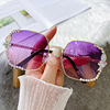 Square fashionable sunglasses, sun protection cream, retro glasses, 2021 collection, Korean style, fitted, UF-protection
