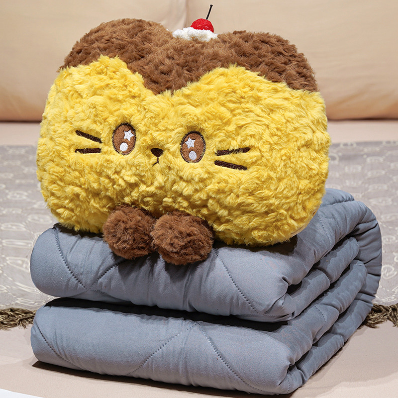 Cojín Manta 2 en 1 Multiuso de Peluche, Multifuncional, Plegable, para Oficina y Auto