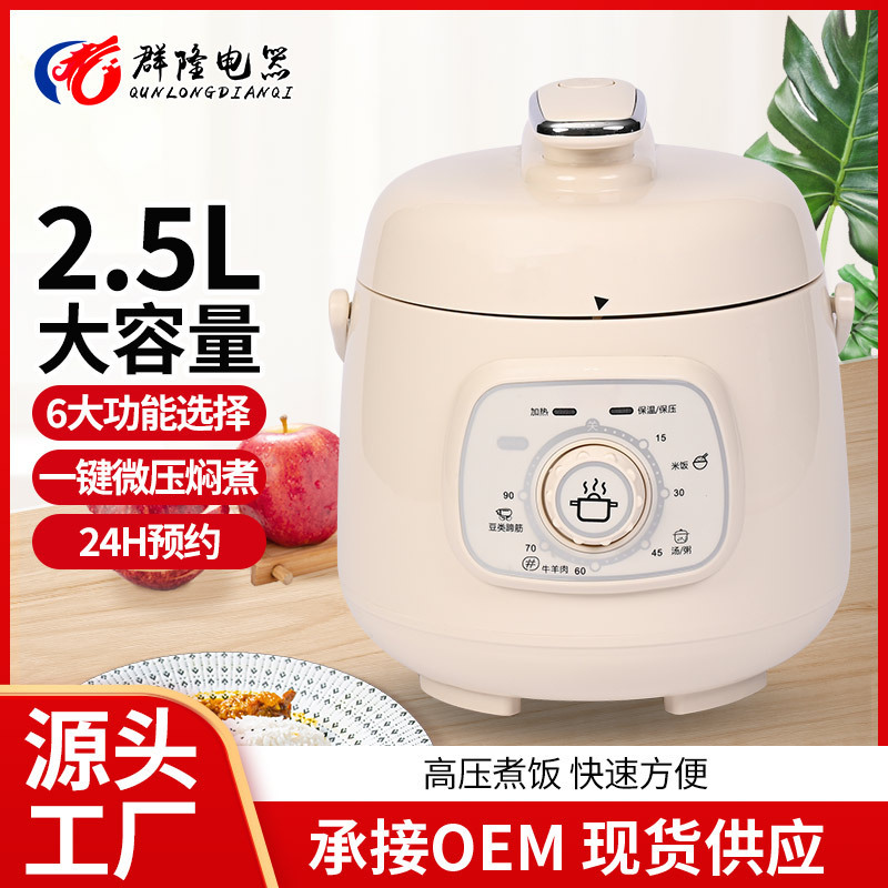 Factory Export Cross-Border Household 2.5L Electric Pressure Cooker Large Capacity Rice Cooker Multi-Functional Wholesale Pressure Cooker