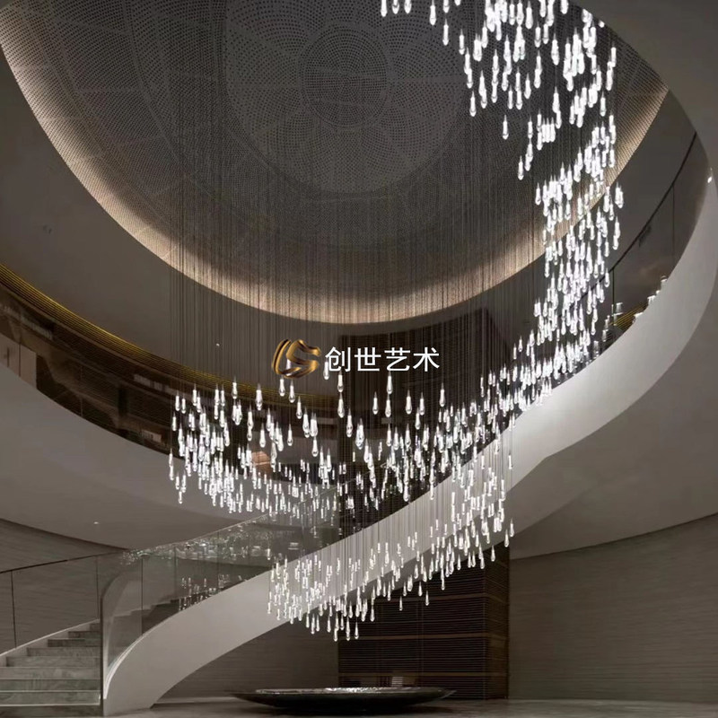 Corporate Headquarters Commercial Space Exhibition Hall Hotel Lobby Banquet Hall Sales Sand Table Luminous Water Drop Chandelier
