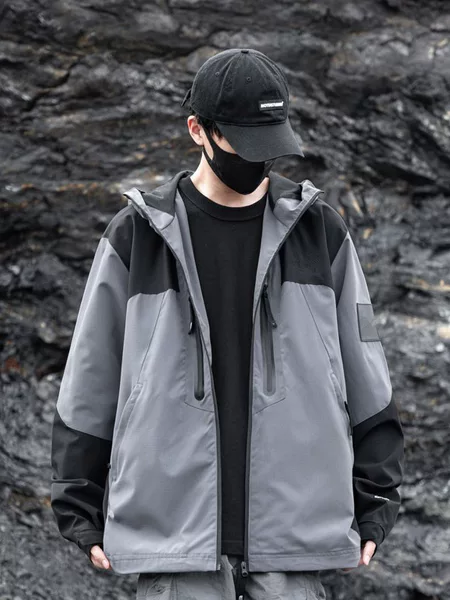 American Outdoor Sports and Leisure Windbreaker Windproof and Waterproof Hooded Jacket Suitable for Northern Embroidered Logo Single Jacket 8898