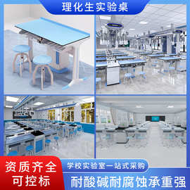 学校理化生实验室桌椅实验台工作操作边台新型吊装铝塑考评实验桌