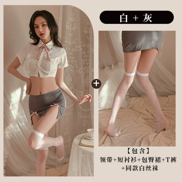 Tie, shirt, trousers, tights, hip-accented