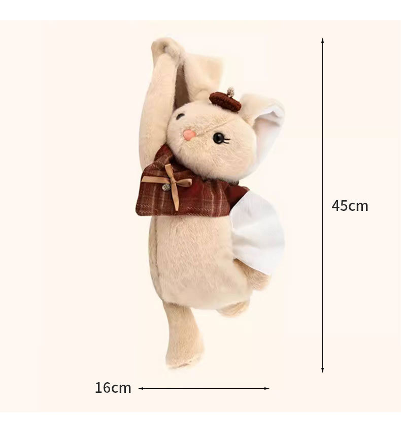 Car tissue box, popular cute plush rabbit doll for women, new tissue box, new car tissue hanging bag