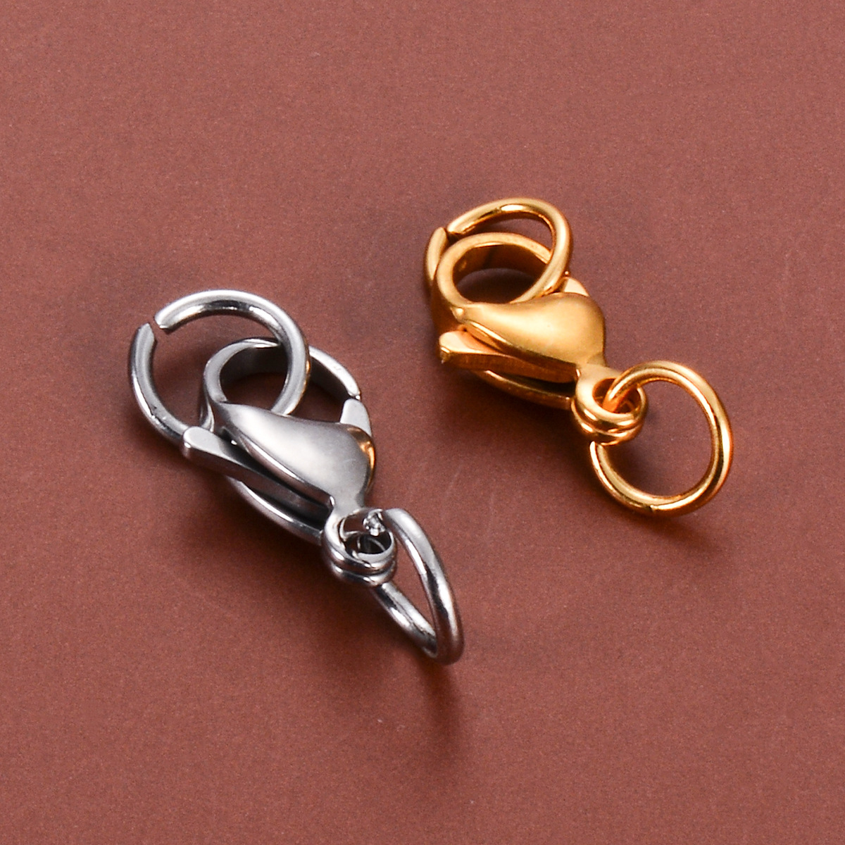 304 Stainless Steel Material Geometric Pattern 10 PCS/Package 15mm Diameter 9mm 216 Stainless Steel Geometric Lobster Clasp