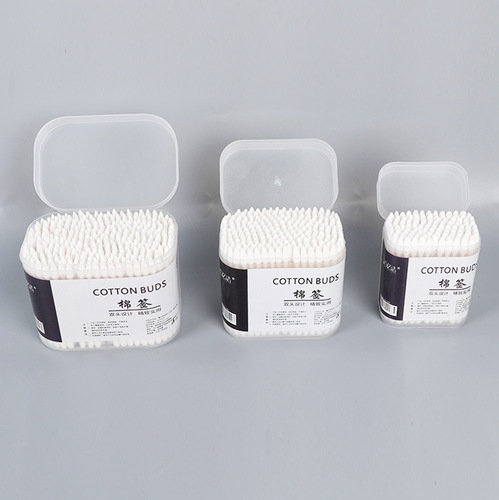 Household boxed ear cleaning sanitary swabs sterile pointed round head cotton swabs double-ended disposable cosmetic cotton swabs