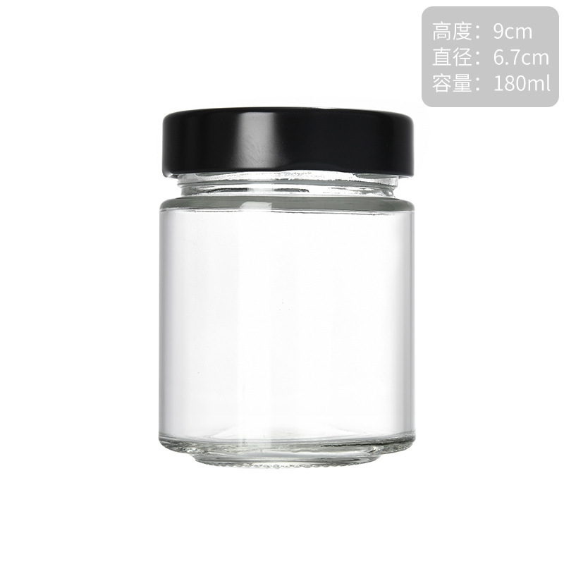 卸売高蓋家庭用ピクルスボトル高温耐性真空食品グレードガラス厚底ラウンド密封保管ガラスボトル|undefined