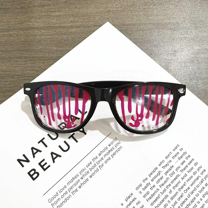 Cross-Border Amazon Halloween Horror Festival Bloodstained Rice Glasses Funny Skull Decorative Frame Glasses