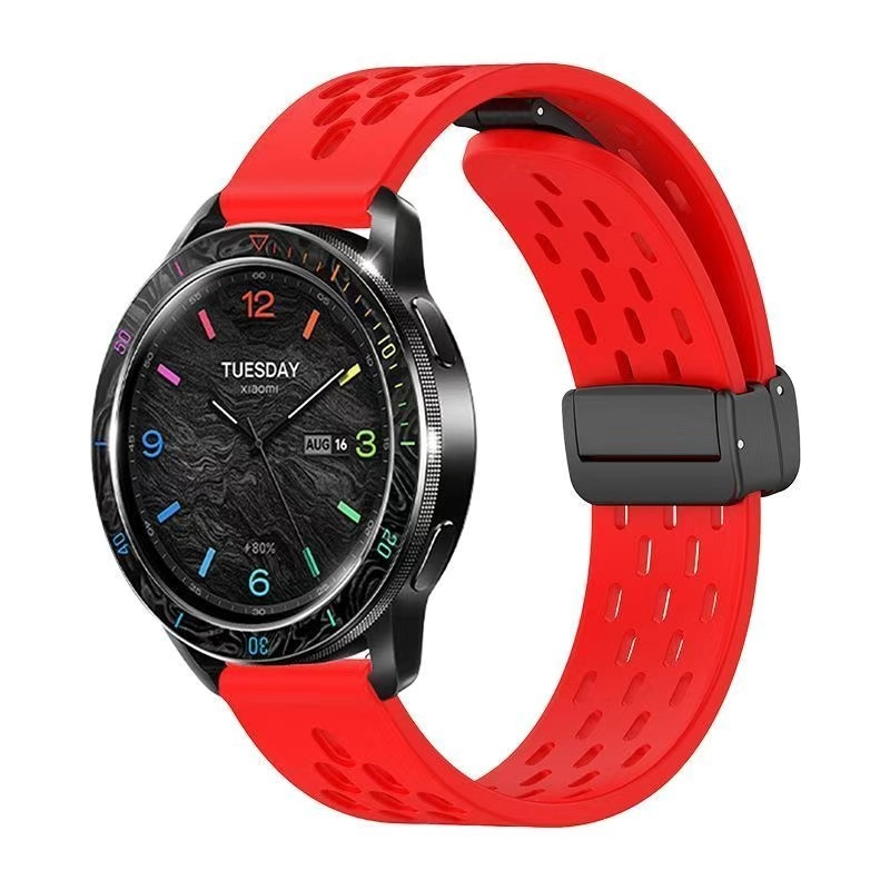 适用小米watchS3手表磁吸折叠扣表带S2color透气s1Pro硅胶46/42mm|undefined
