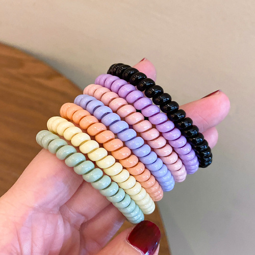 Candy color phone cord hair rope small fresh hair rope hair band girls hair accessories wholesale rubber band hair accessories