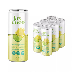 Jaxcoco Original Imported Soda Student Party Lemon Flavor Vitamin Sparkling Water 320ml*6 Bottles