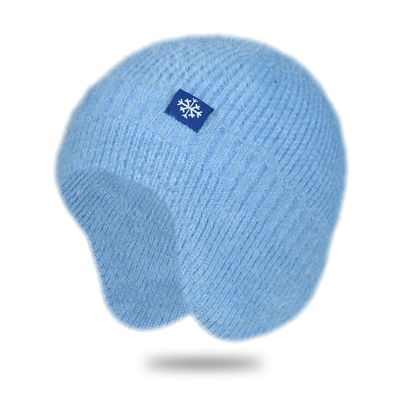 Autumn and winter knitted hats for men and women of the same style, ear protectors, thermal headgear, earmuffs, hats, cold-proof cycling pullovers._voghion.com