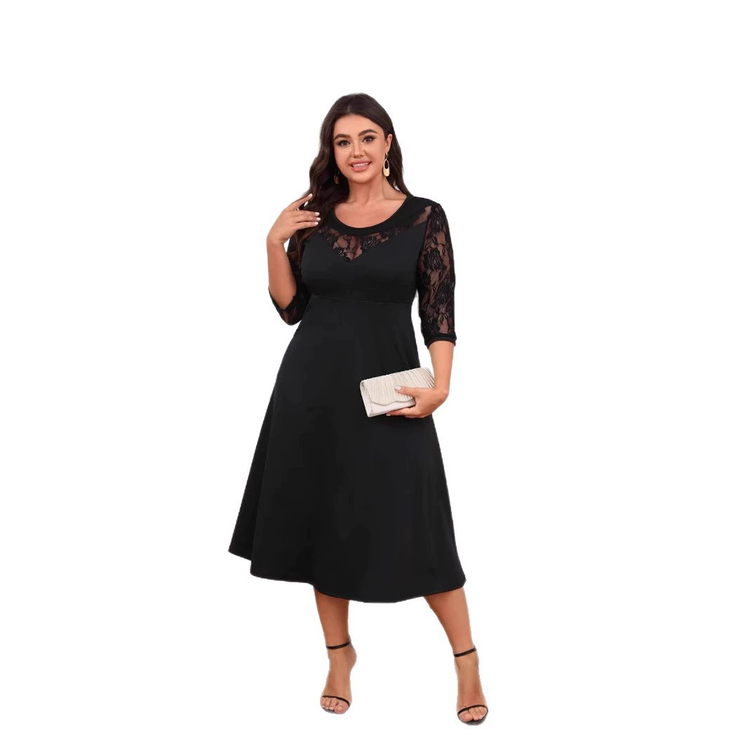 Lace dress with sleeves, ebay, plus size