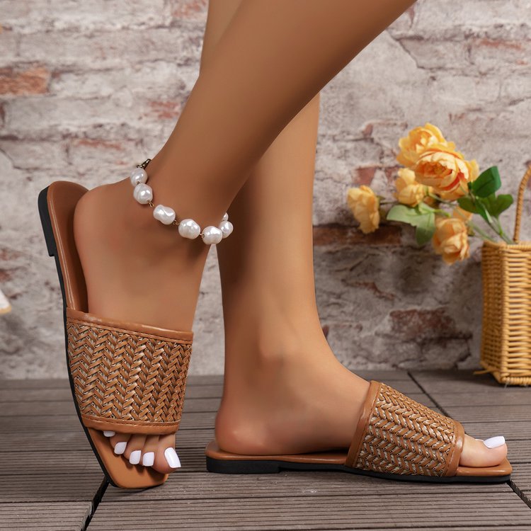 Women's Casual Solid Color Square Toe Slides Slippers display picture 2