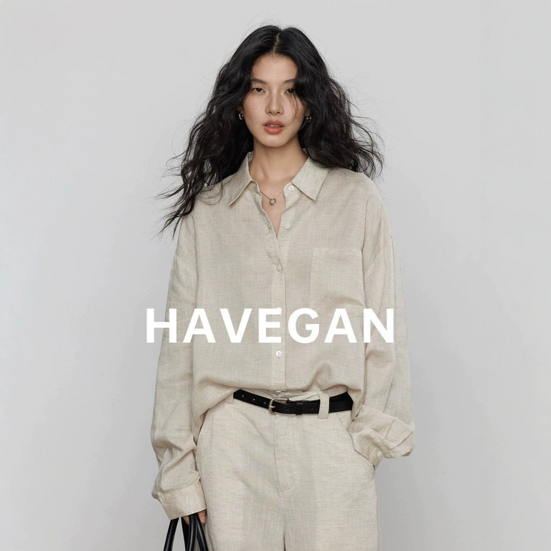 Havegan/Tencel Linen Long-Sleeve Shirt for Women, Old Money Style, Casual, Lazy, Retro, Workwear Top Havegan/Tencel Linen Long-Sleeve Shirt for Women, Old Money Style, Casual, Lazy, Retro, Workwear Top