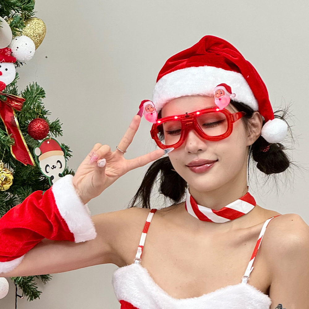 Lentes de Fiesta Navideña con Luz en Forma de Árbol de ABS Decorativos image 5