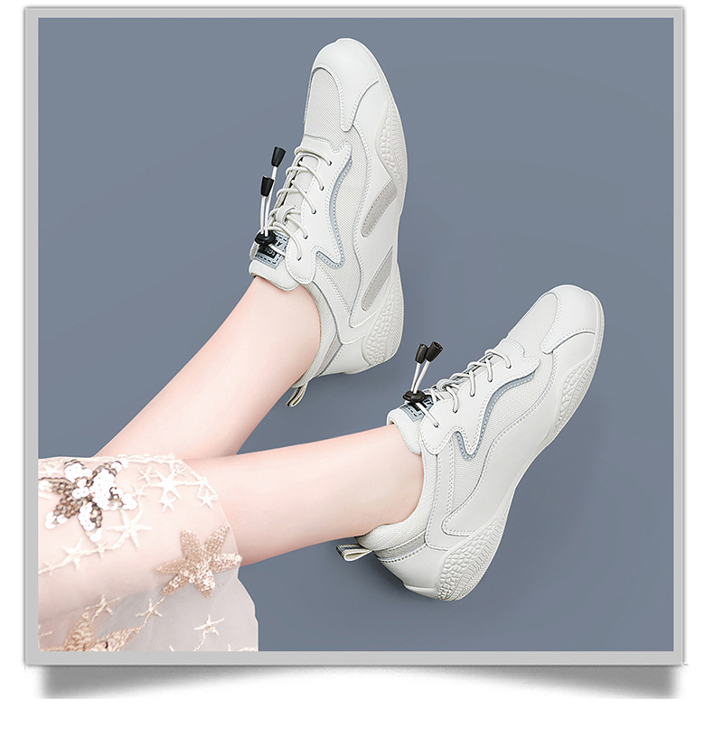 Giày sneaker nữ da thật đế mềm lưới thoáng khí dáng thể thao nhẹ xuân hè 2024 — Xám be 58231 LJ, Màu đen 58231 LJ, Màu hồng 58219 LJ, DH 58278-1 gót trắng cao 3cm mẫu thoáng khí mùa hè chi tiết 18