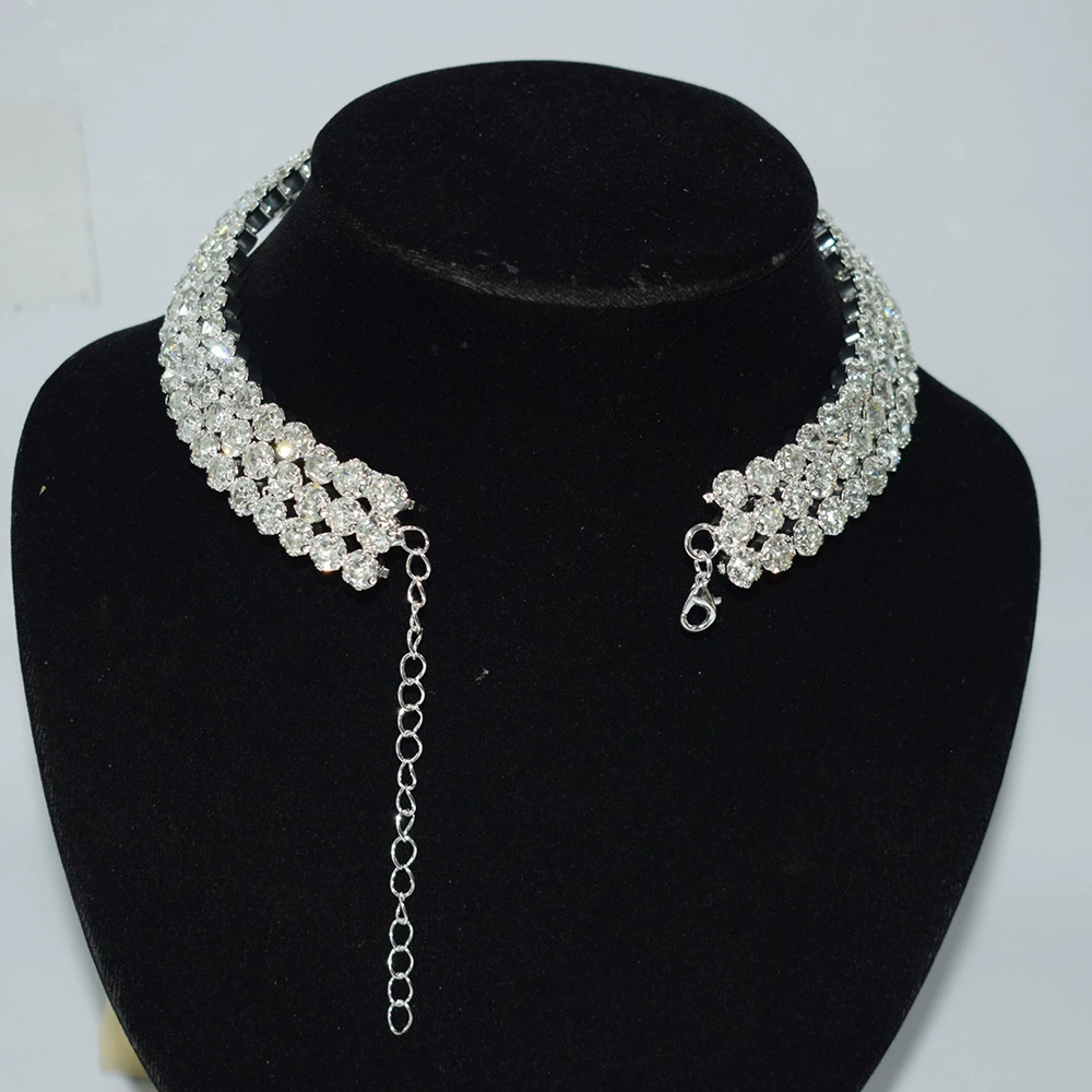 Колье невесты Tecan Diamond с выпуклыми 3 ряда, для женщин, украшение для подиума XL-2031