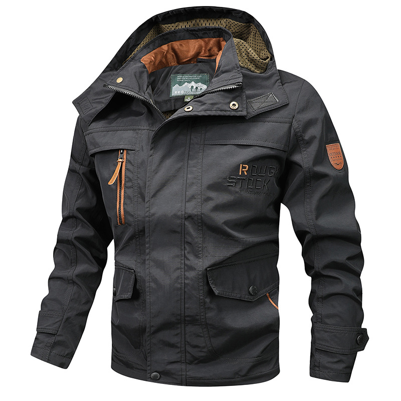2024 primavera nueva chaqueta delgada americana hombre suelta a prueba de viento chaqueta deportiva de herramientas chaqueta de vestir casual abrigo