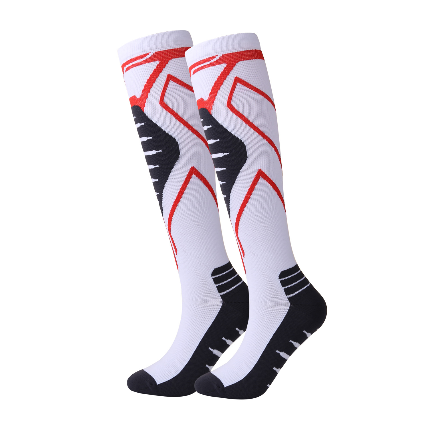 Calzini sportivi professionali a pressione, calzini da corsa per maratona all'aperto, fondo in spugna, protezione polpaccio elastica alta, calzini a compressione a tubo lungo_voghion.com