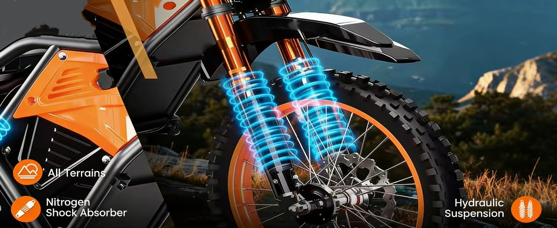 In-stock at US overseas warehouse: 60V20Ah high-power electric off-road motorcycle, two-wheeled electric bike