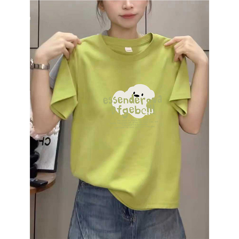 Women's Pure Cotton Short-Sleeve T-Shirt 2026 New Fashion Versatile Stylish Age-Reducing Base Shirt Top for Spring, Autumn, and Summer