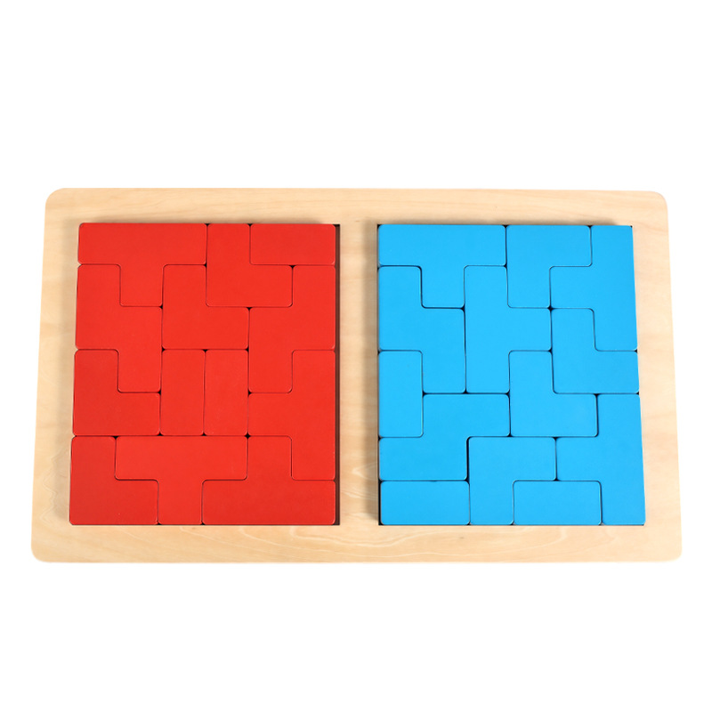 Rojo contra azul Tetris puzzle juguetes de 3 a 6 años de edad ensamblaje regalos para niños niños niñas