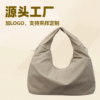日系休闲帆布单肩托特包女2025新款潮百搭大容量包包通勤手提包女