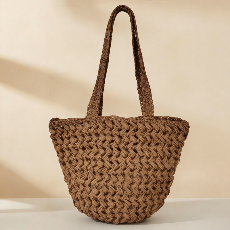 Fashionable Straw Woven Bag, Single-Shoulder Woven Bag, Simple Commuter Handbag, Casual Vacation Versatile Beach Bag, Fall 2026