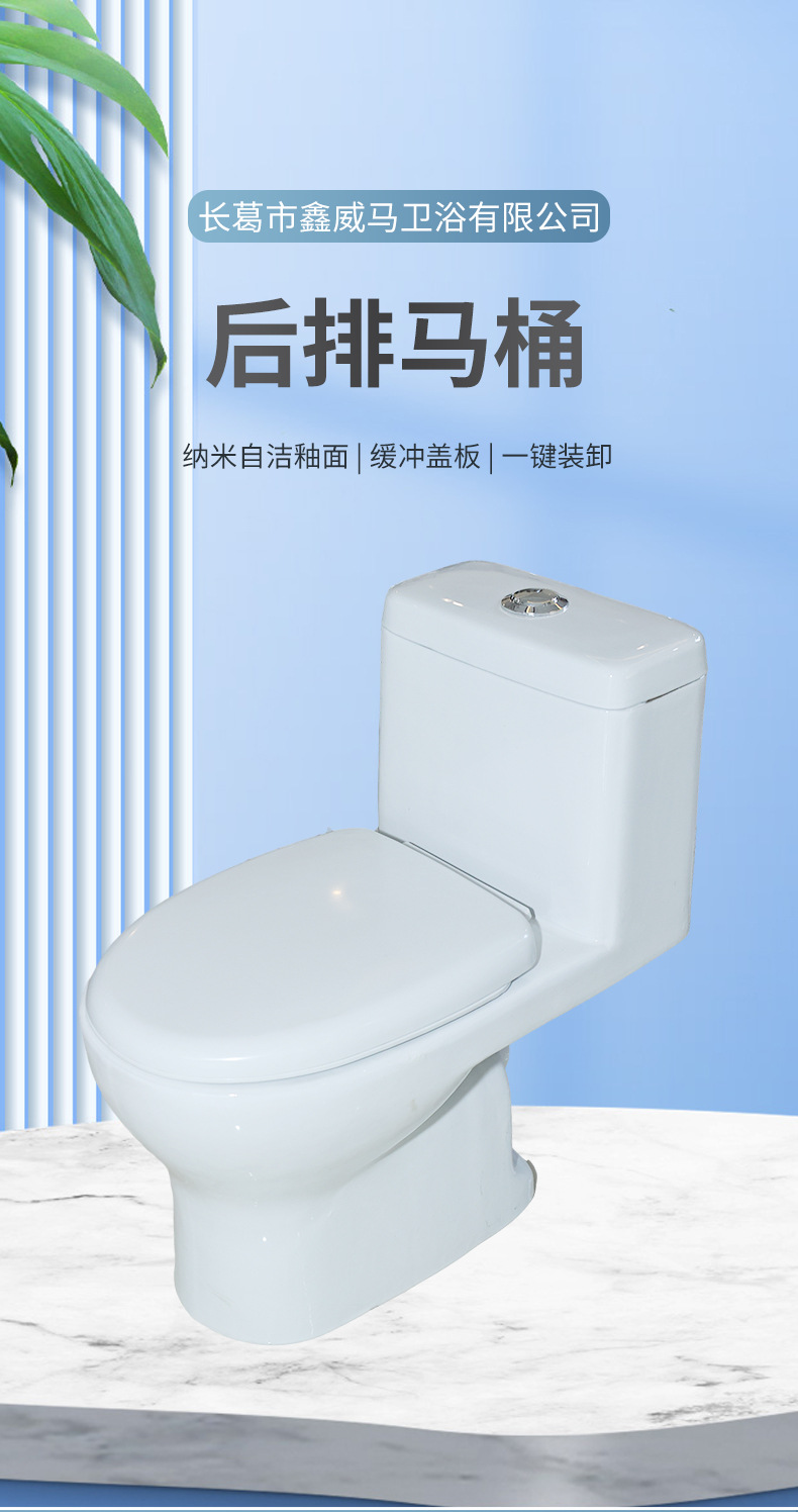 Rear toilet wall drainage toilet project toilet seat full figure