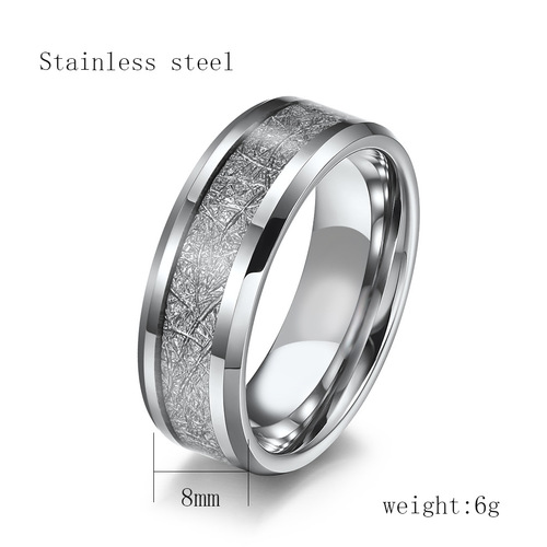 European and American cross-border temperament trendy titanium steel ring men's rime pattern epoxy stainless steel ring manufacturer wholesale