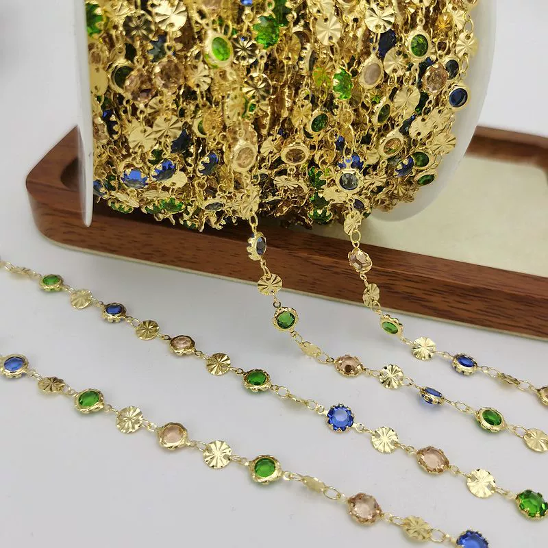 Flashing copper chain handmade, accessory, accessories, 6mm, wholesale