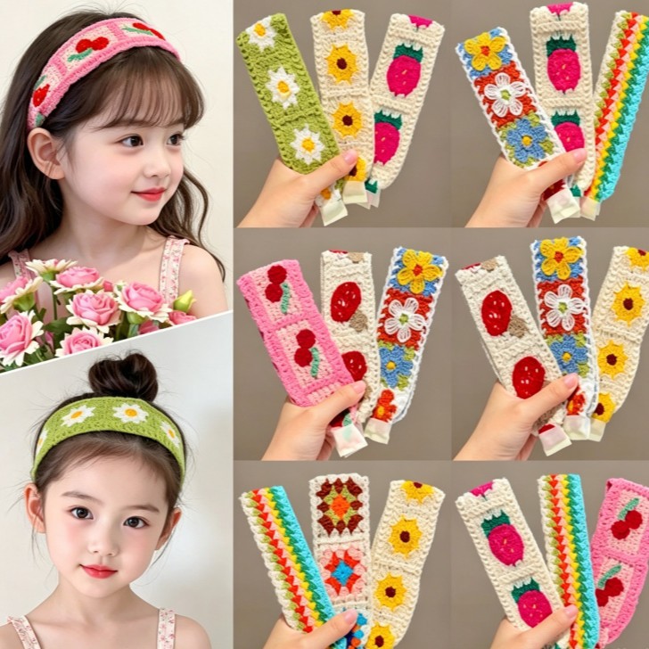 Children's knitted hair magic tape headband, bangs patch, hair tidying tool, girls' headband, baby headband, hair clip, hair accessory