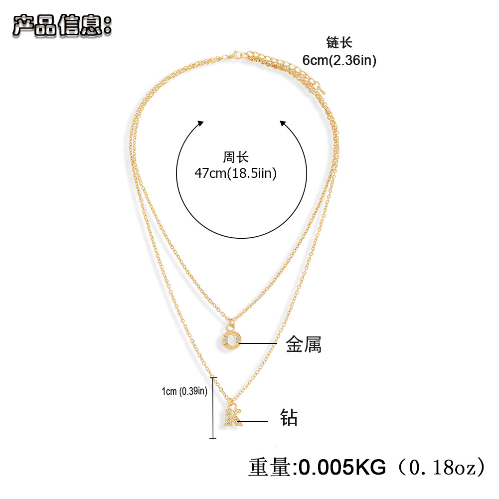 Buchstabe K Anhänger Diamant Mode Halskette display picture 1