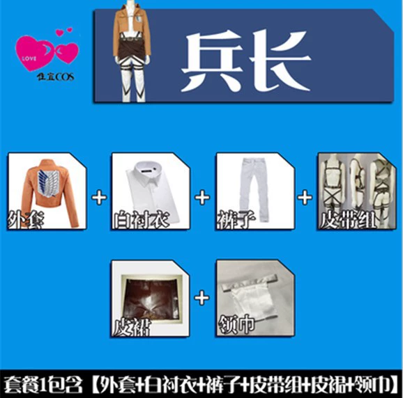Cosplay Costume (Attack on Titan) Mikasa Full Set — Unisex Survey Corps Uniform, Faux Leather Skirt