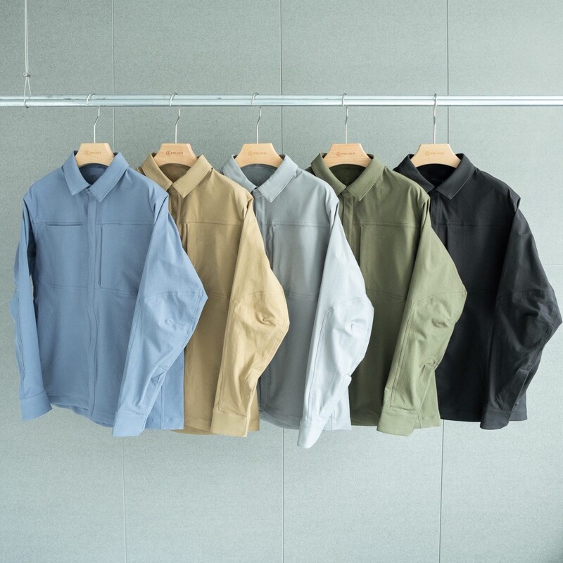Outdoor Fashion Casual Elastic Windproof and Rainproof Pure Color Lapel Shirt Jacket Jacket for Men and Women H43379