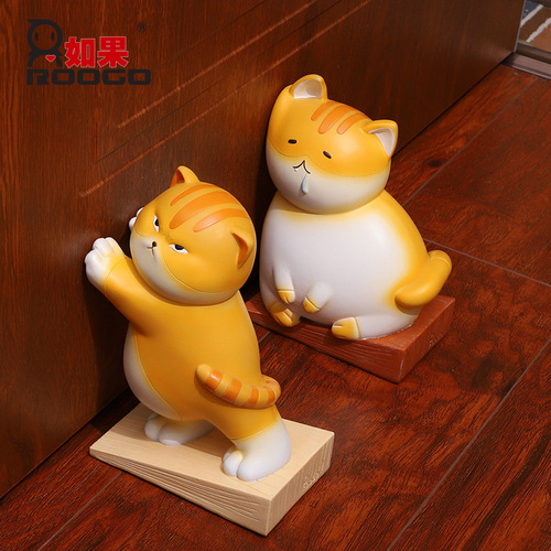 If creative orange cat door push cartoon cat resin door stopper home decoration door stopper bookends ornaments wholesale