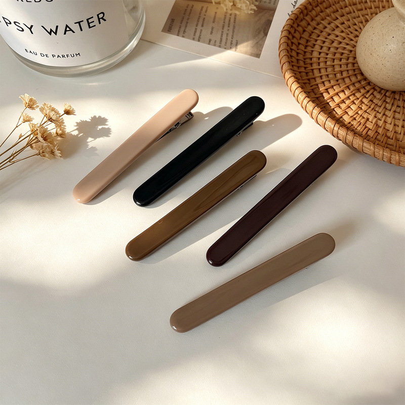 Basic versatile coffee-colored hair clip, simple Morandi duckbill clip, Korean-style ins-style bangs clip, hair accessory for stray hairs Basic versatile coffee-colored hair clip, simple Morandi duckbill clip, Korean-style ins-style bangs clip, hair accessory for stray hairs