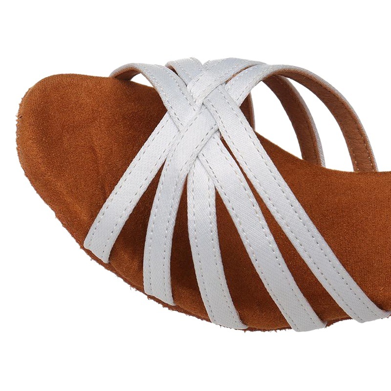 Adultos de las mujeres Nuevo Mediados de talón 5cm zapatos de baile latino estándar nacional profesional de interior satén zapatos de graduación zapatos de profesor WeChat negocio