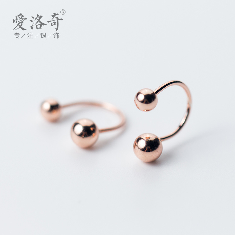 Eloch s925 clip de orejas de plata para mujeres coreanas doradas rosadas clip de orejas de perlas sin agujeros de orejas joyas de orejas dulces E5986