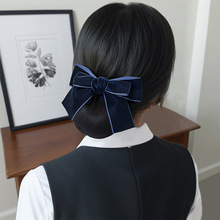 护士发网职业头花女空姐银行酒店工作上班盘发网兜丝绒蝴蝶结发夹