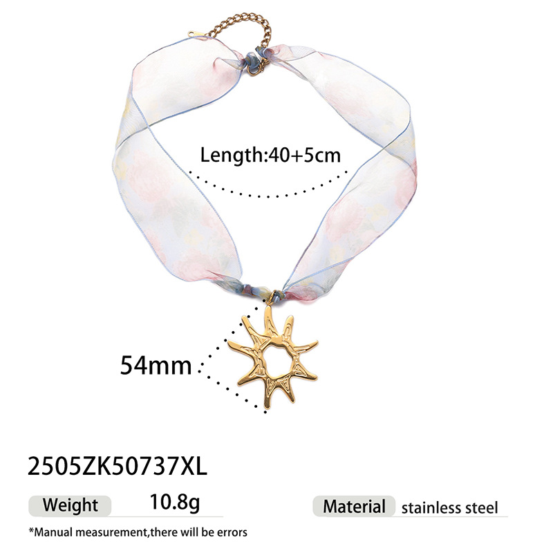 TENA Europa y América moda transfronteriza bufandas de seda collar de estrellas de mar nicho joyas de estilo vacacional joyas mujeres al por mayor image 14