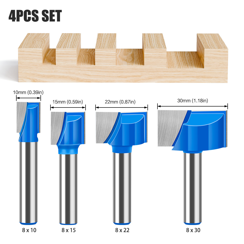 Mango de 8mm exportado a Rusia Amazon AliExpress máquina de grabado máquina de recorte cuchillo de limpieza de fondo plano 10-32mm azul